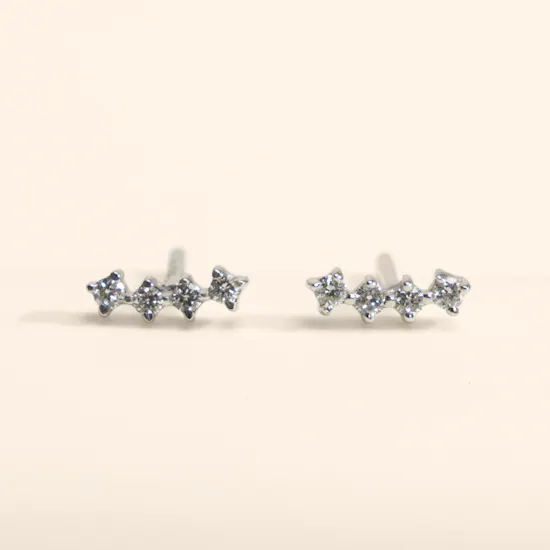Siran by Iram White Gold Diamond Sequence Earrings