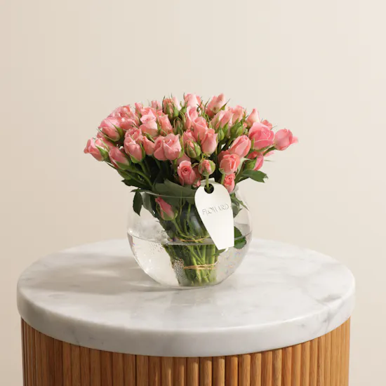 Festive Glam Pink Baby Rose Vase