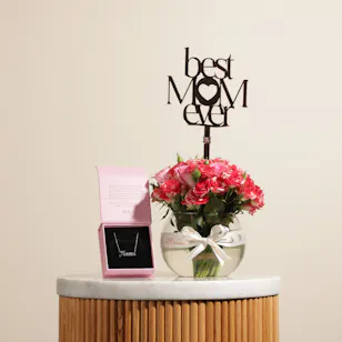 Zia Mama Silver Necklace | Mother Radiant Roses Vase