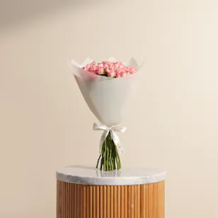 Blushing Baby Roses Bouquet | 25 Flowers Blushing Baby Roses Bouquet | 25 Flowers