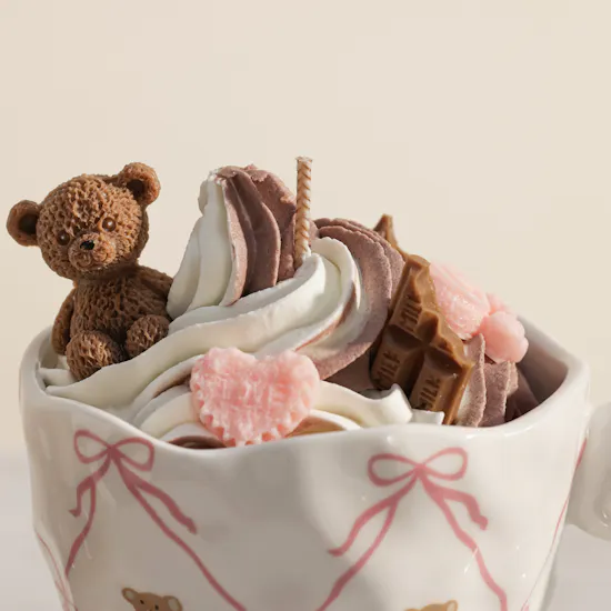 Done By SHK Teddy Bear Ice Cream Candle
