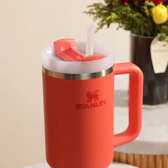 Stanley The Quencher H2.0 Flowstate Hot Coral Tumbler | Exotic Flower Vase