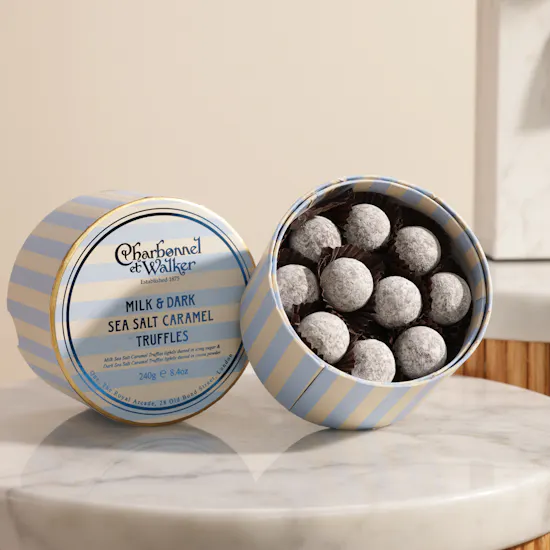 Charbonnel et Walker Milk and Dark Sea Salt Caramel Truffles Box | Bright Flower Vase
