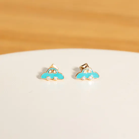 Siran by Iram Blue Car Earrings | Dazziling Flowers Bouquet