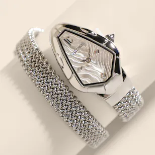Just Cavalli Signature Snake Fiamma Silver Women’s Watch