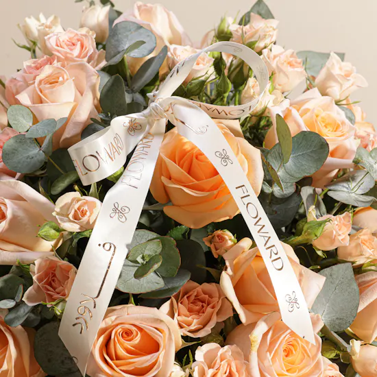 Enchanting Peach Flowers Vase