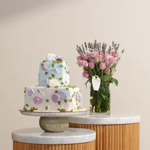  Floward Floral Layers Birthday Cake | Whisper Flowers Vase