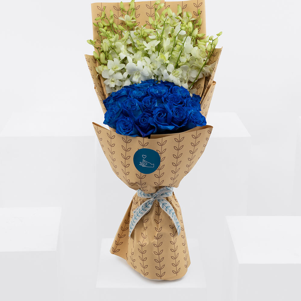 باقة جوري أزرق ساحرة