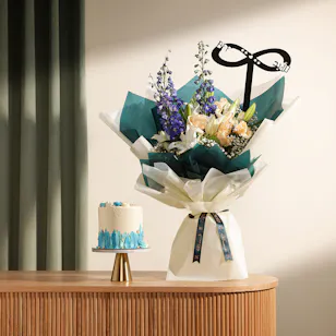 Floward  Friendship Day Cake | Angelic Flowers Bouquet 
