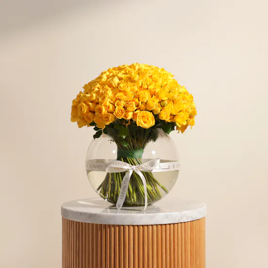 Sunshine Yellow Baby Rose Vase