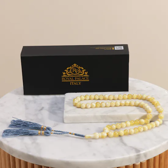 Royal Palace Golden Amber Powder Blue Karkosh Misbaha