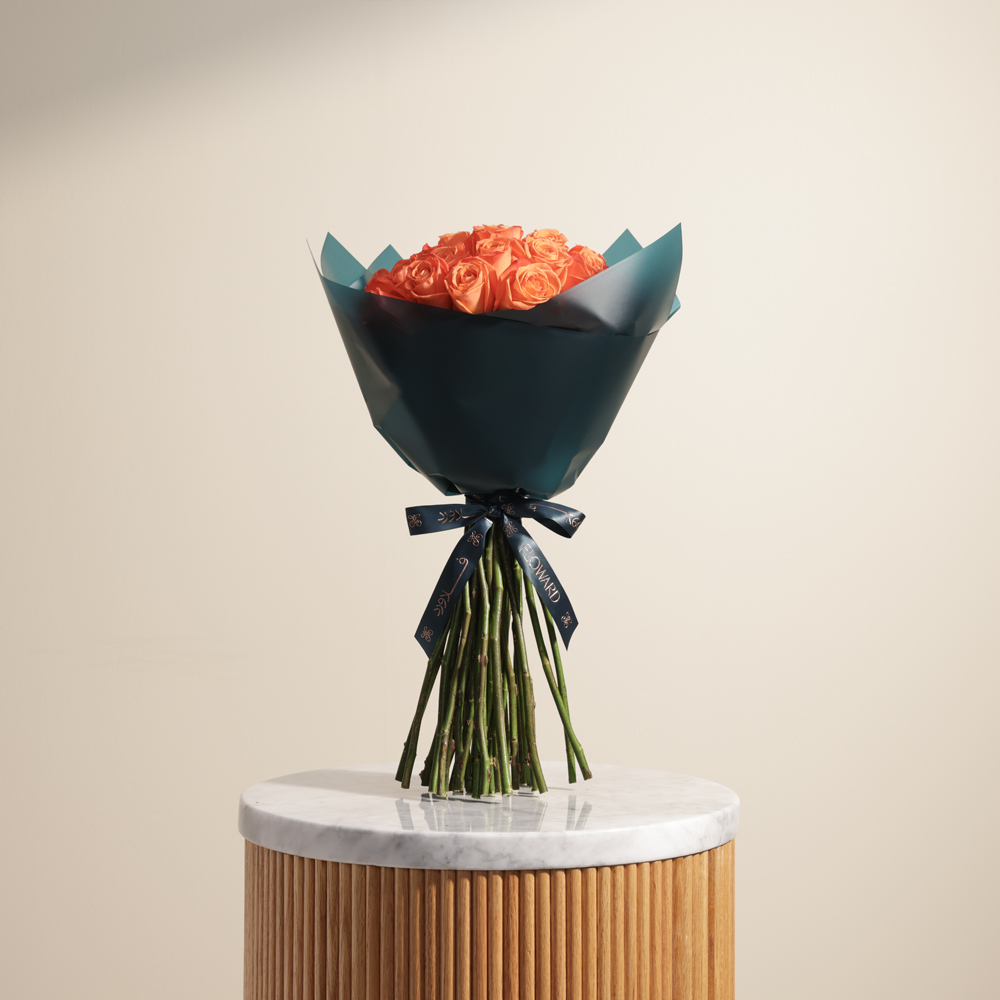 Orange Roses Bouquet | 35 Flowers