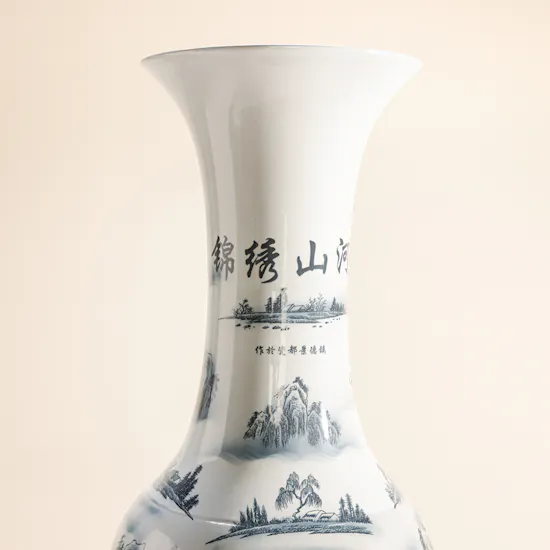 Traditional White Chinese Landscape Vase 180 CM
