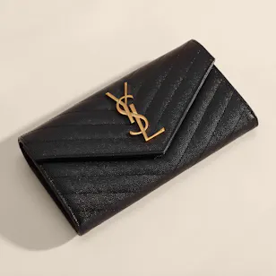 Saint Laurent Cassandre Matelassé Black Women’s Wallet