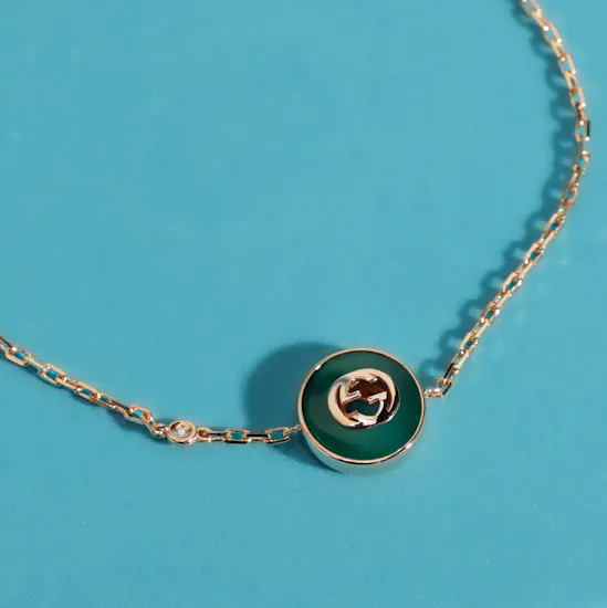 Gucci Interlocking Rose Gold Diamond Chain Bracelet