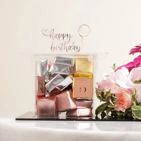 Ghazl Happy Birthday Chocolate Box | Delicate Petals