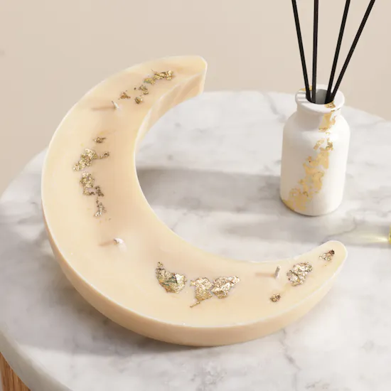 Melosa Moonlight Serenity Crescent Candle Set