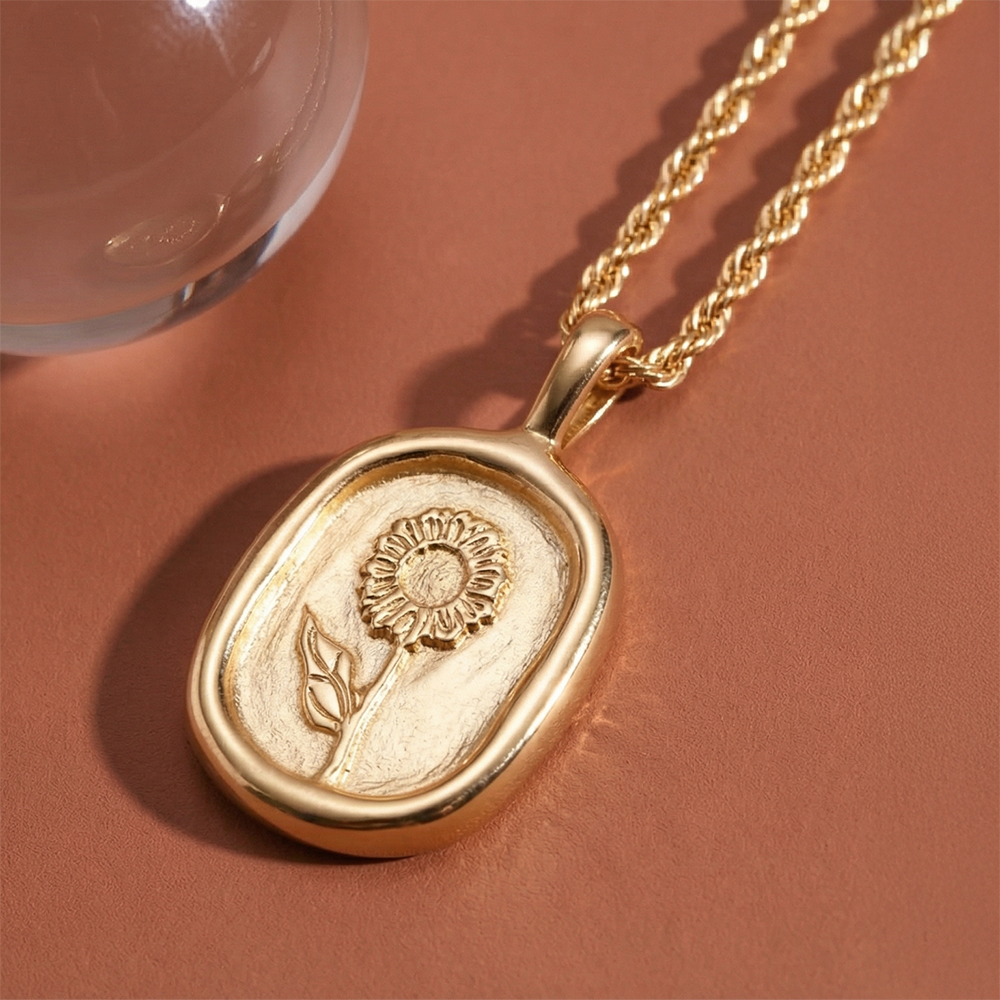 Daisy Gold Tone Sunflower Women's Necklace