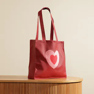 Glossy Touch Burgundy Leather with Heart Design Women’s Bag