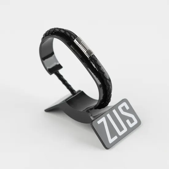 Zus Single Leather Bracelet | 4mm | Black