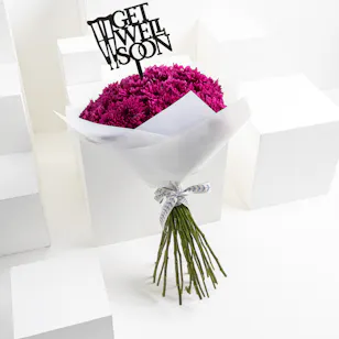 Purple Chrysanthemums Get Well Soon