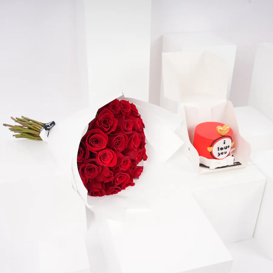Chunk I Love you Mini Cake | Red Bouquet 5