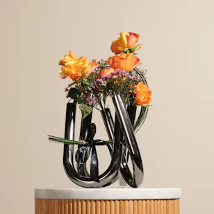 Sunny Orange Flower Vase