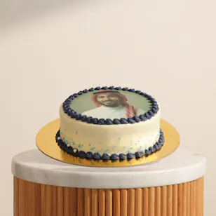 Floward Personalized Photo Chocolate Blue Cake