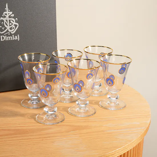 Dimlaj Gold Charm Glass Stemware Set