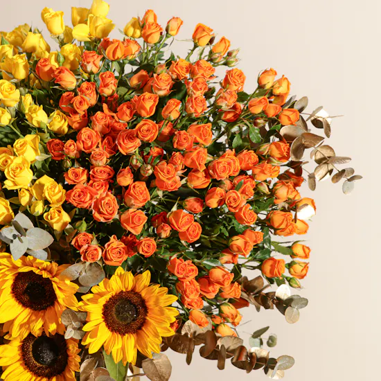 Sun-Kissed Flowers Vase