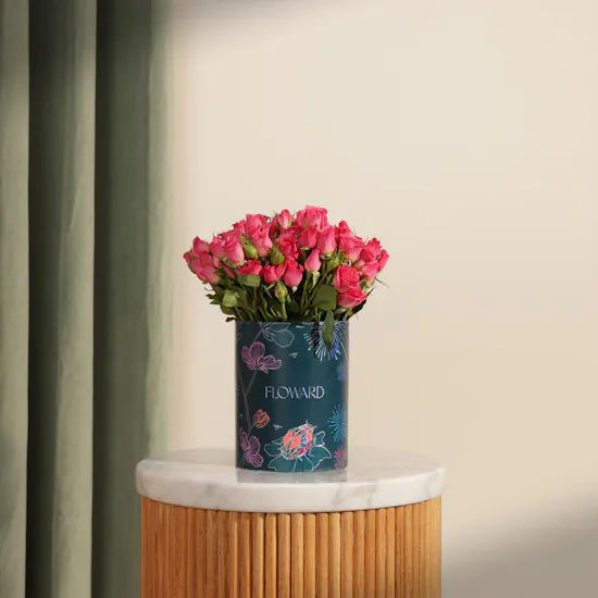Fuchsia Muse Baby Rose Box | 25 Flowers