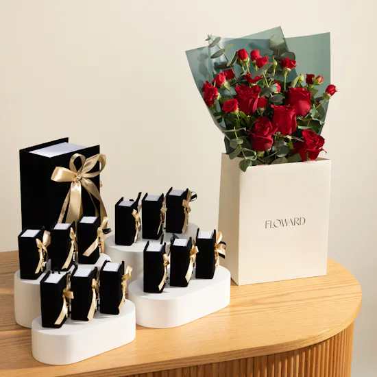 Floward Graduation Book Chocolate Favors | Joyful Flower Bouquet