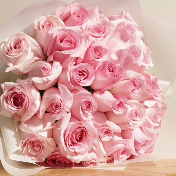 Pink Roses Bouquet | 35 Flowers