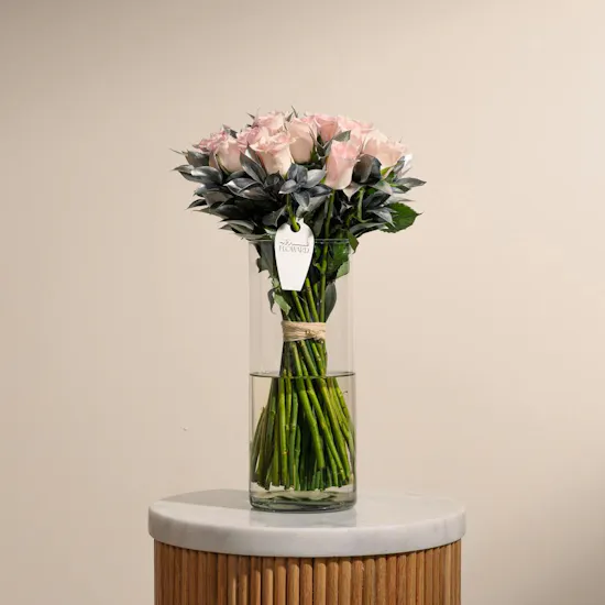 Light Pink Roses Vase