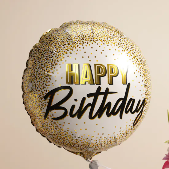 Floward Personalized Photo Black Heart Cake | Magical Birthday Flower Vase