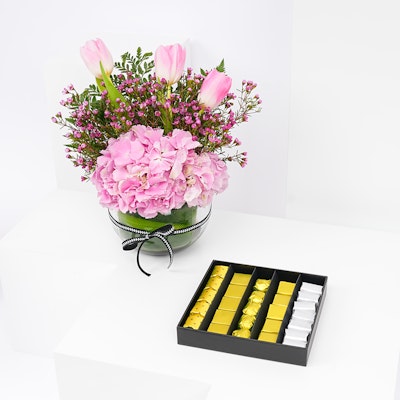 Patchi Chocolate with Pink Spring Vase