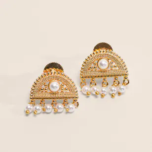 Lynyer Ravi Hemisphere Gold Plated Earrings