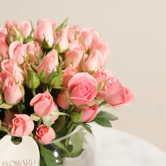 Festive Glam Pink Baby Rose Vase
