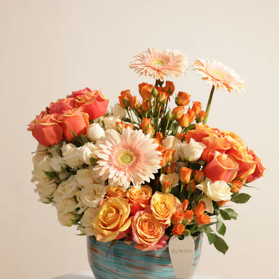 Peach Celebration Flower Vase