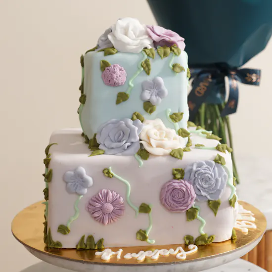 Floward Floral Layers Birthday Cake | Bright Flowers Bouquet