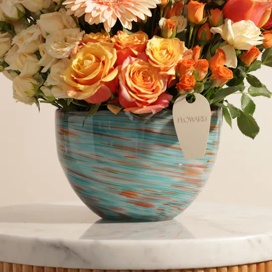 Peach Celebration Flower Vase