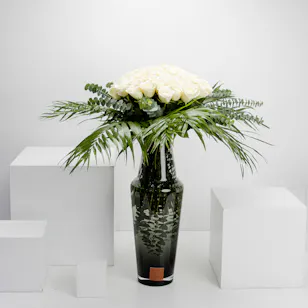 White Roses Bouquet | Vase