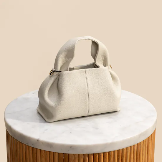 Polène Numéro Neuf Mini Edition in Textured Chalk Bag