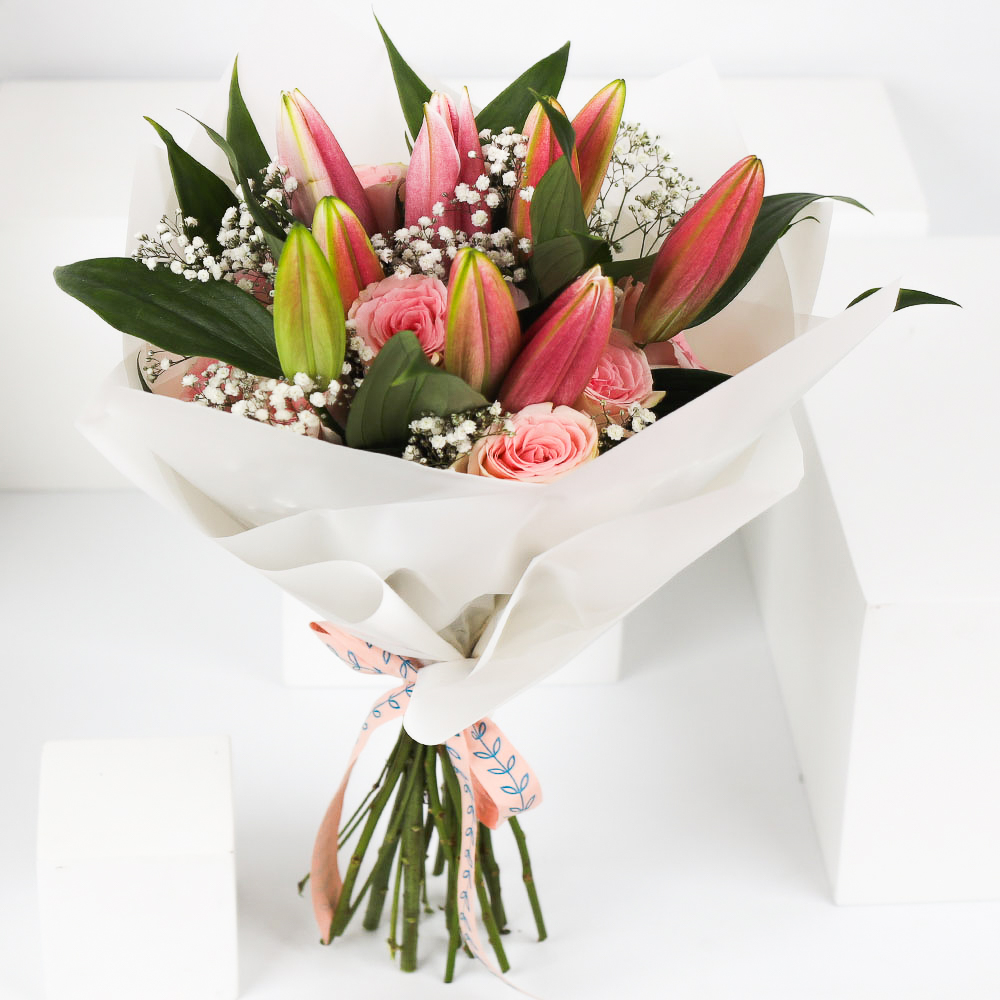 Blush Allure  | White Wrap