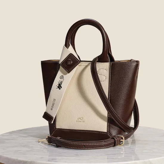 حقيبة جلد بيلي باللون البني للنساء من سومر