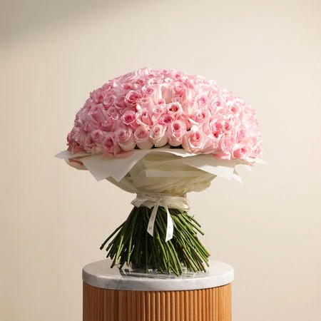 Pink Rose Bouquet | 250 Flowers