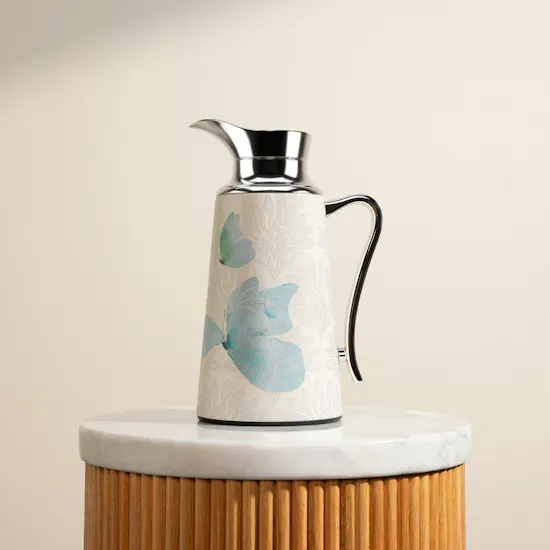 Otantik Veloura Tea and Coffee Blue and Silver Vacuum Flask