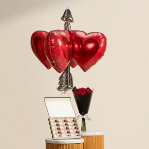 Floward Roses and Hearts Medium Chocolate Box | Love Flowers