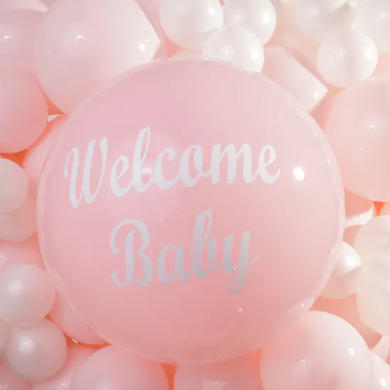 Balloonizer Welcome Baby Girl Balloons & Teddy Bear Set