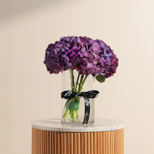 Joyful Purple Hydrangea Vase